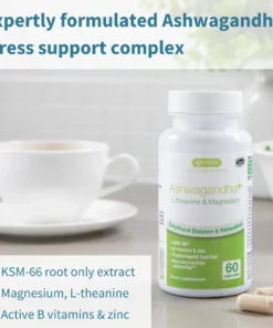 Alternative view of Ashwagandha+ L-Theanine & Magnesium, Adaptogen Complex with KSM-66, Zinc & B Vitamins, Vegan, 60 Capsules